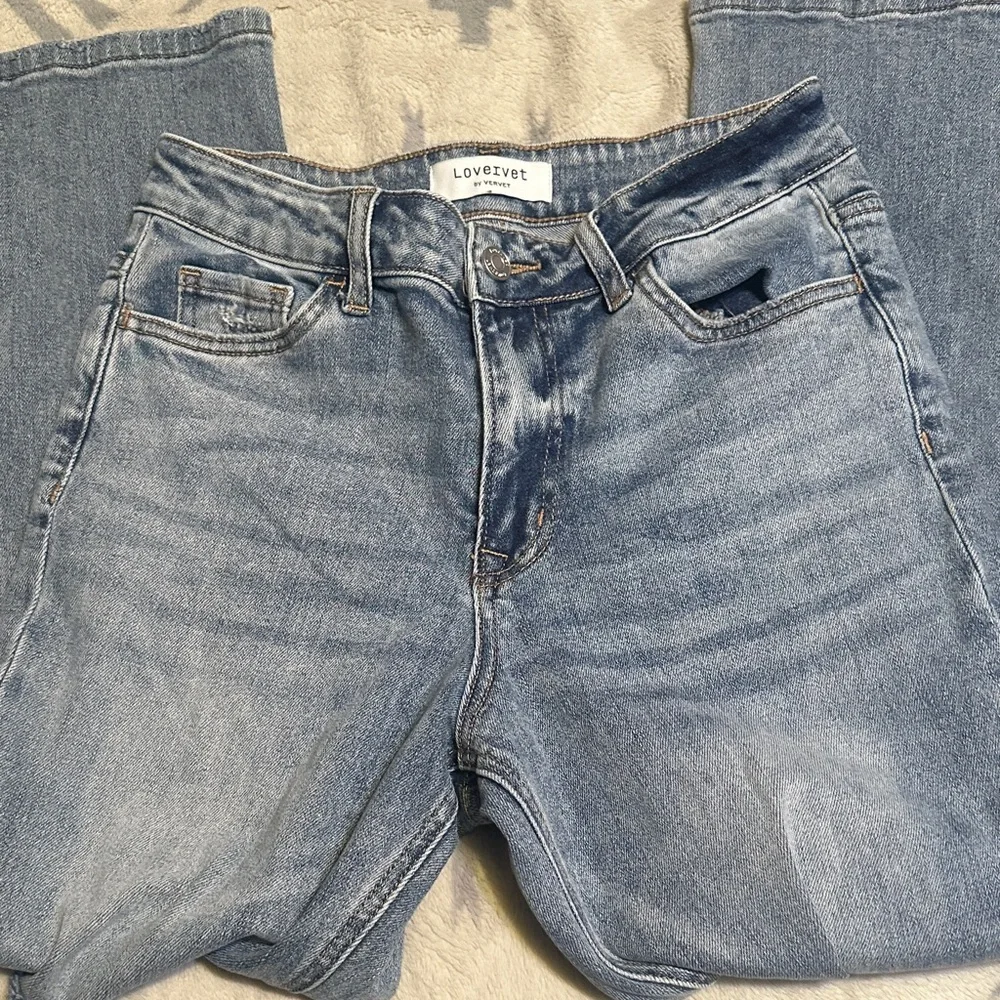 A179.   Lovervet Light Blue Distressed Straight Leg Jeans